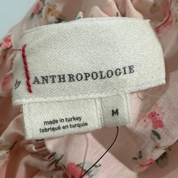 NWT Anthropology Coquette Girl Cropped Bubble Puff Sleeve Cinch Blouse Size M - Picture 8 of 11